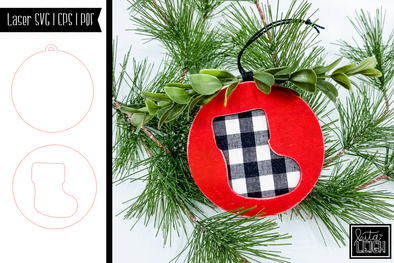 Laser Stocking Cutout Christmas Ornament Design