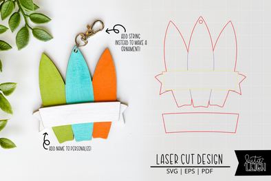Surfing Laser Bag Tag Cut File | Christmas Ornament SVG