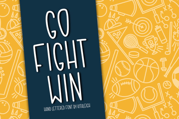 Go Fight Win Hand Lettered Font