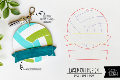 Volleyball Laser Bag Tag Cut File | Water Polo Christmas Ornament SVG