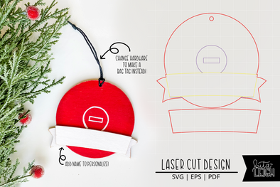 Wrestling Laser Bag Tag Cut File | Christmas Ornament SVG