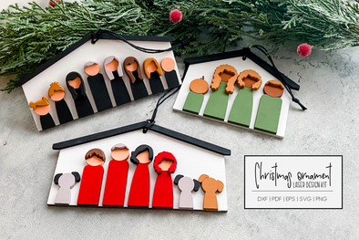 Peg Family Cut File | Christmas Ornament SVG