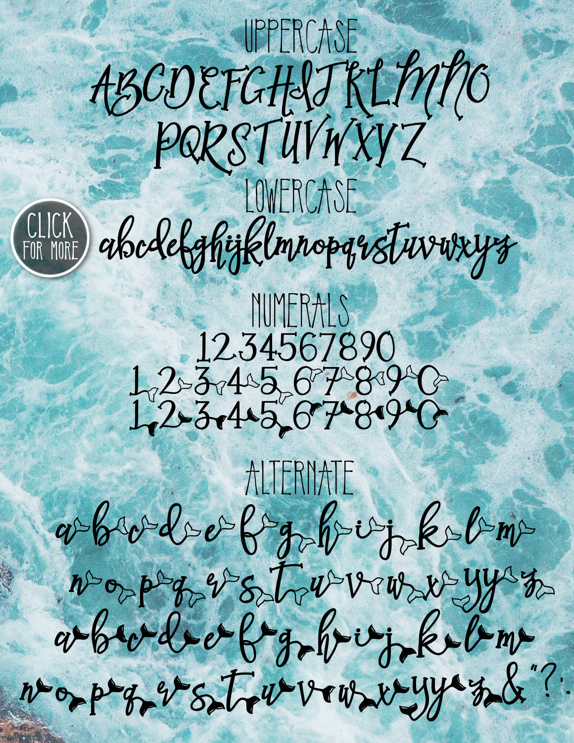 Mermaid Tails a Handwritten Typeface