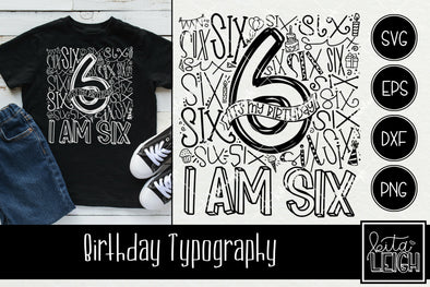 6th Birthday Typography