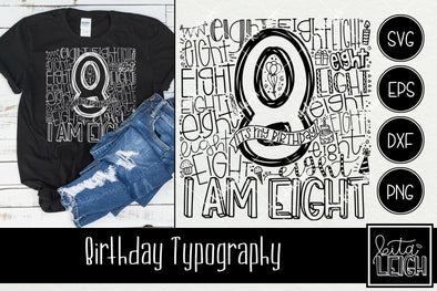 8th Birthday Typography