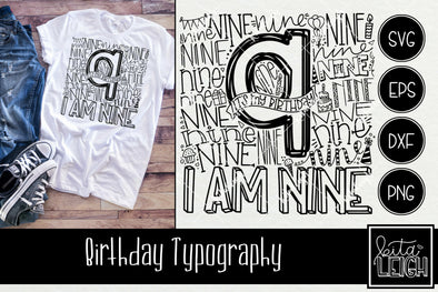 9th Birthday Typography