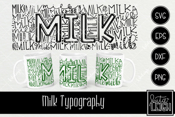 Christmas Milk and Cookies Typography Bundle