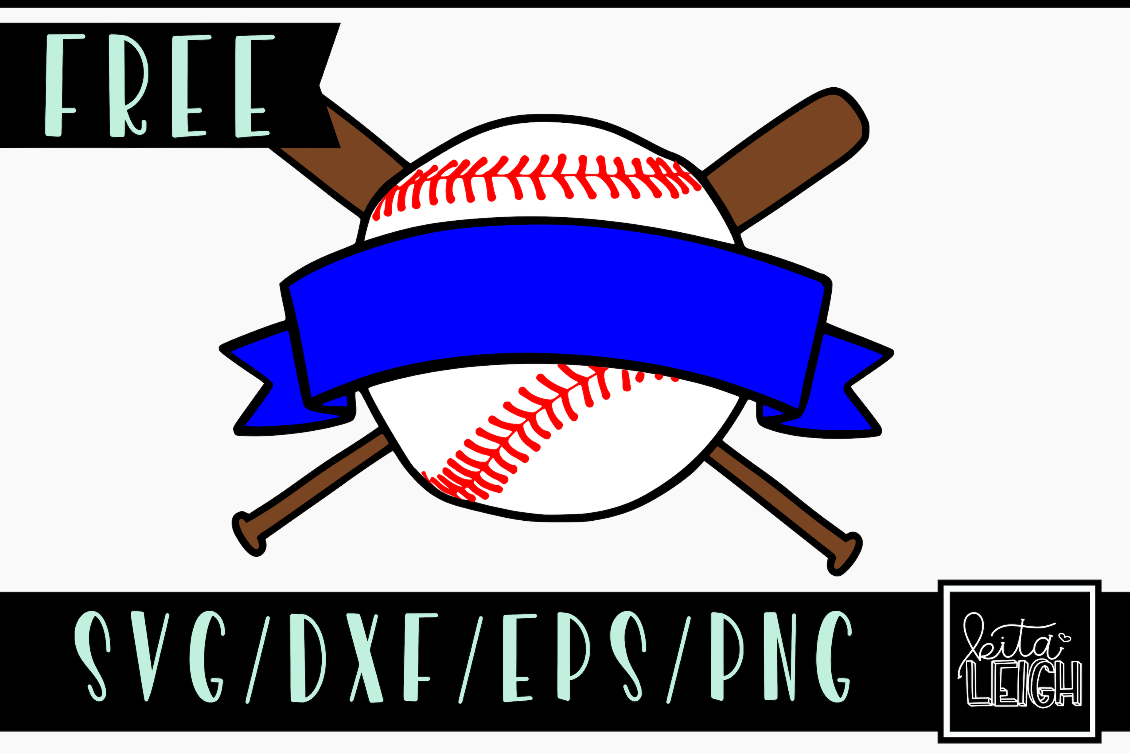 FREE Baseball Ribbon SVG Cut File – Kitaleigh LLC