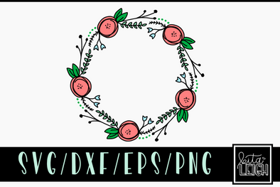 Floral Wreath SVG Cut File and PNG Sublimation File