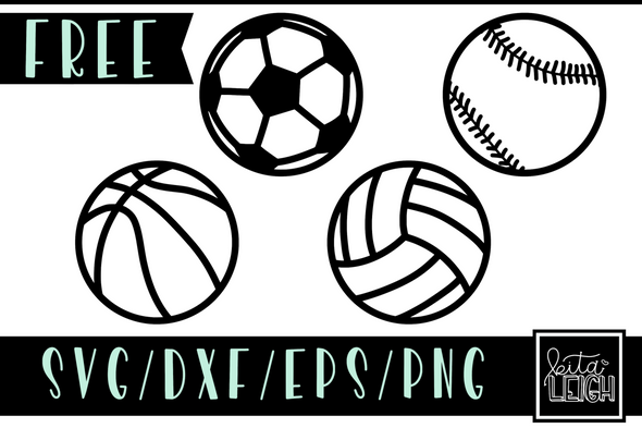 FREE Sports Balls SVG Cut File and PNG Sublimation Files (Basketball, Soccer, Baseball, and Volleyball)