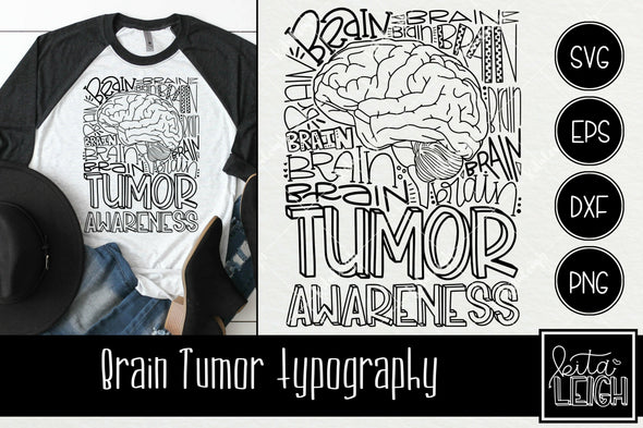 Brain Tumor Awareness Typography
