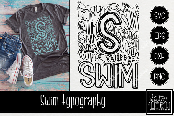 Swim Typography SVG