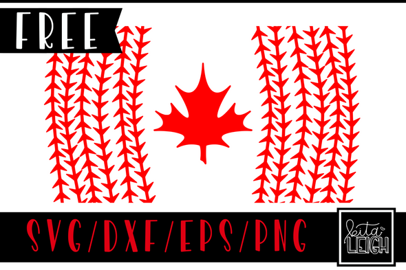 FREE Baseball Canadian Flag SVG Cut File and PNG Sublimation File