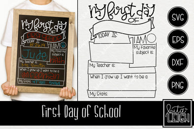 Hand Lettered First Day of School SVG