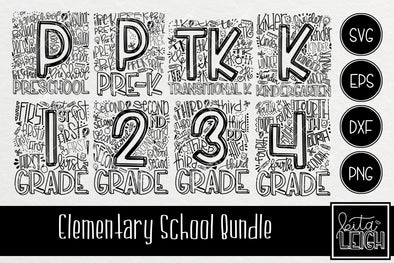 Mini Elementary School Typography SVG Bundle