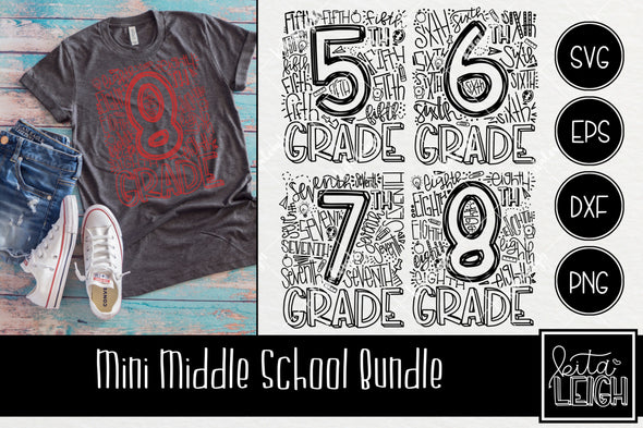 Mini Middle  School Typography SVG Bundle
