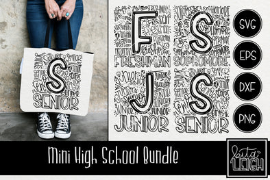 Mini High School Typography SVG Bundle