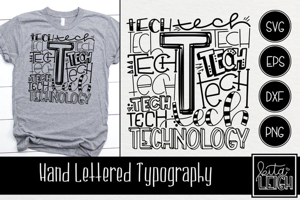 Tech Technology Typography SVG