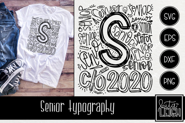 Senior C-o 2020 Typography SVG