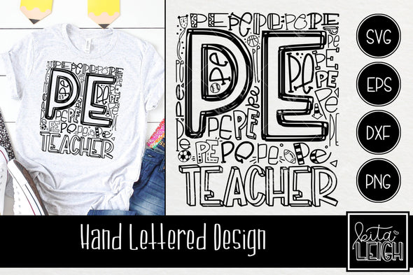 PE Teacher Typography SVG