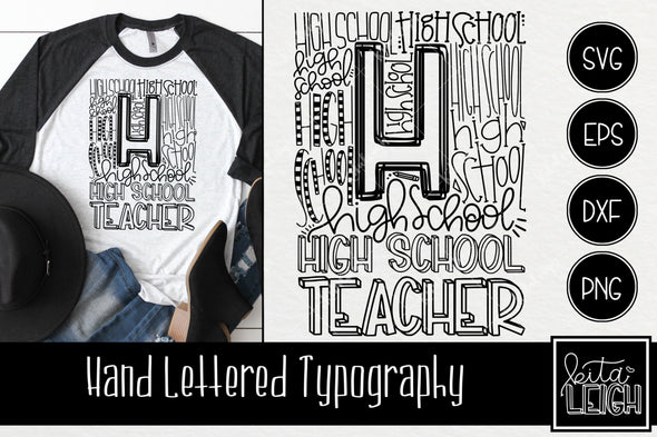 High School Teacher Typography SVG