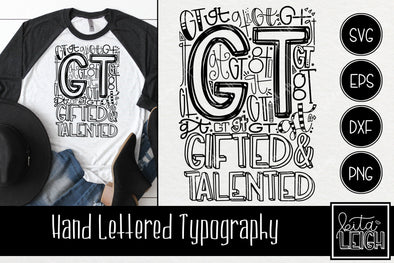 Gifted and Talented GT Typography SVG