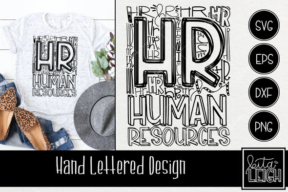 HR Human Resources  Typography SVG