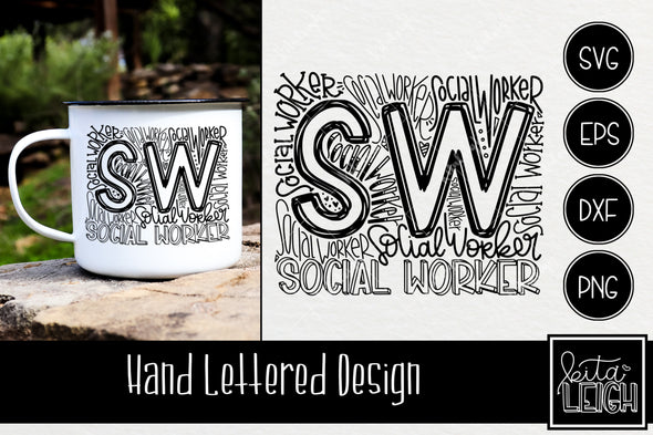 Social Worker Typography SVG