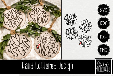 Hand Lettered Christmas Rounds 2 SVG