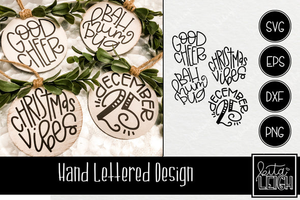 Hand Lettered Christmas Rounds 3 SVG