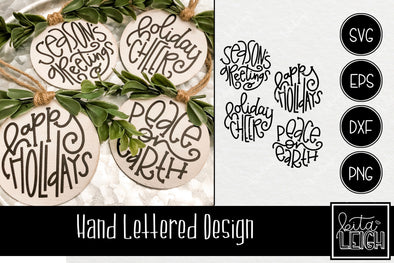 Hand Lettered Holiday Rounds SVG