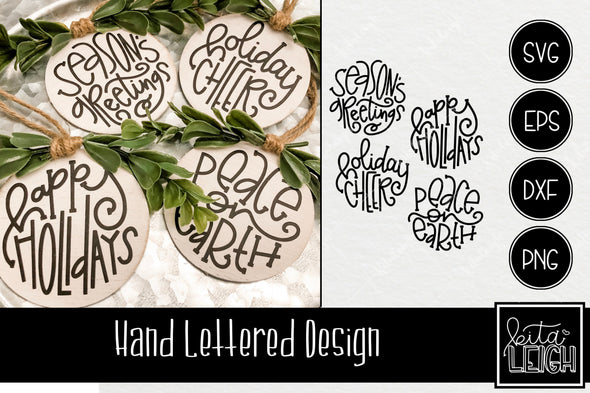 Hand Lettered Holiday Rounds SVG