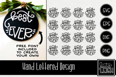 Best Ever Hand Lettered Rounds SVG and Free Font