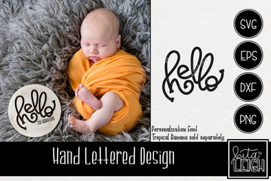 Hello Hand Lettered Rounds SVG