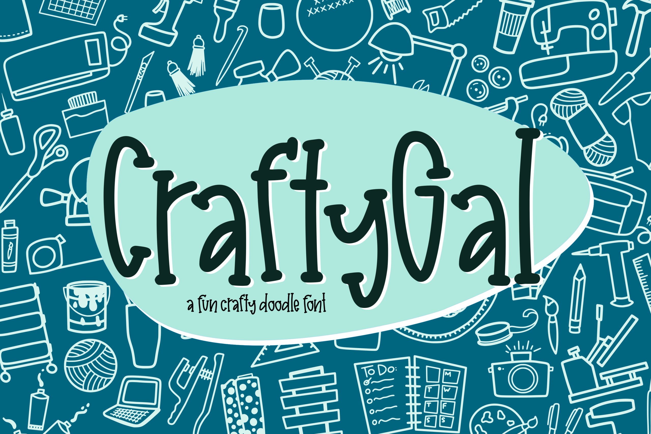 CraftyGal a fun Craft Doodle Font