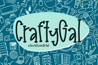 CraftyGal a fun Craft Doodle Font