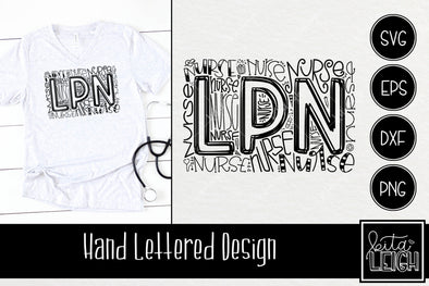 LPN Nurse Typography SVG