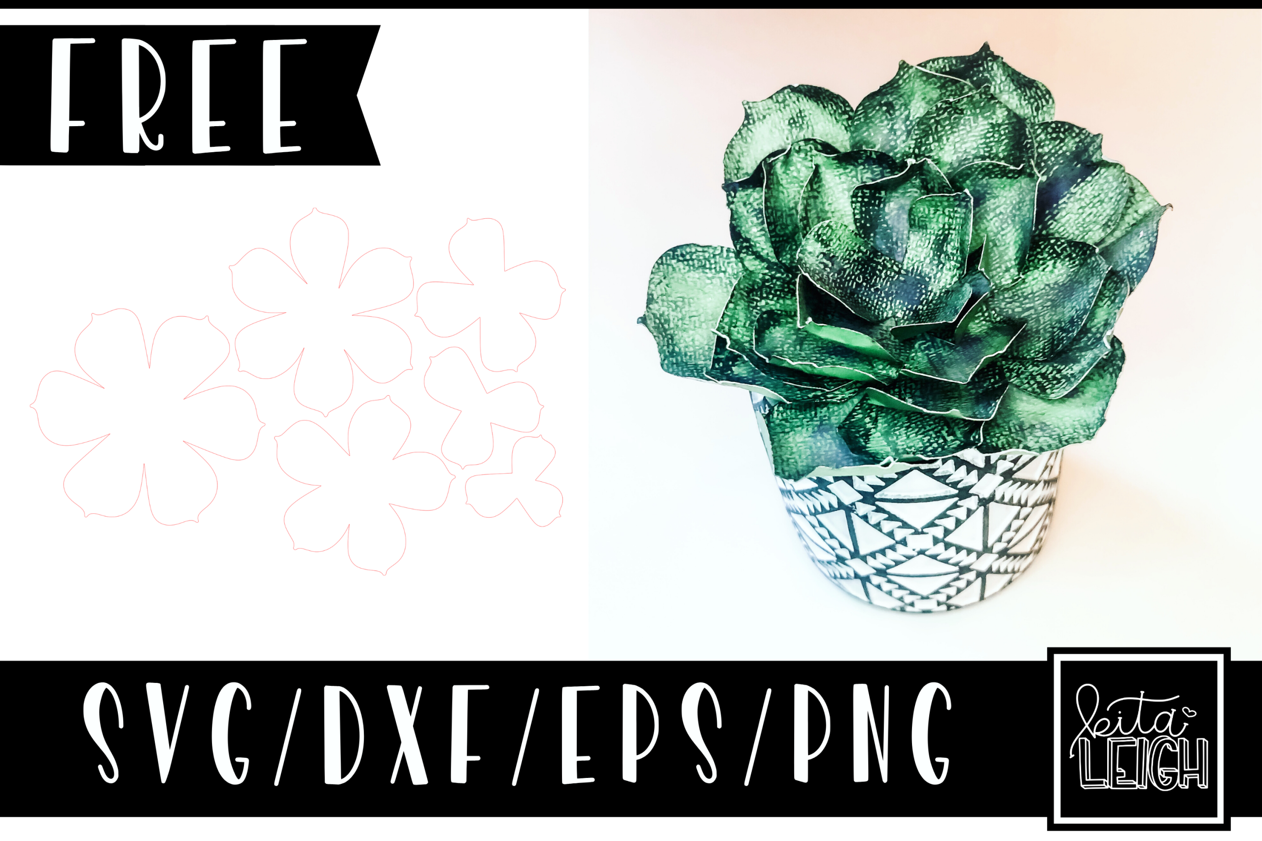 succulent svg FREE Paper Succulent SVG – Kitaleigh LLC
