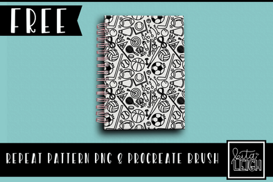 FREE Repeat Pattern PNG and Procreate Brush