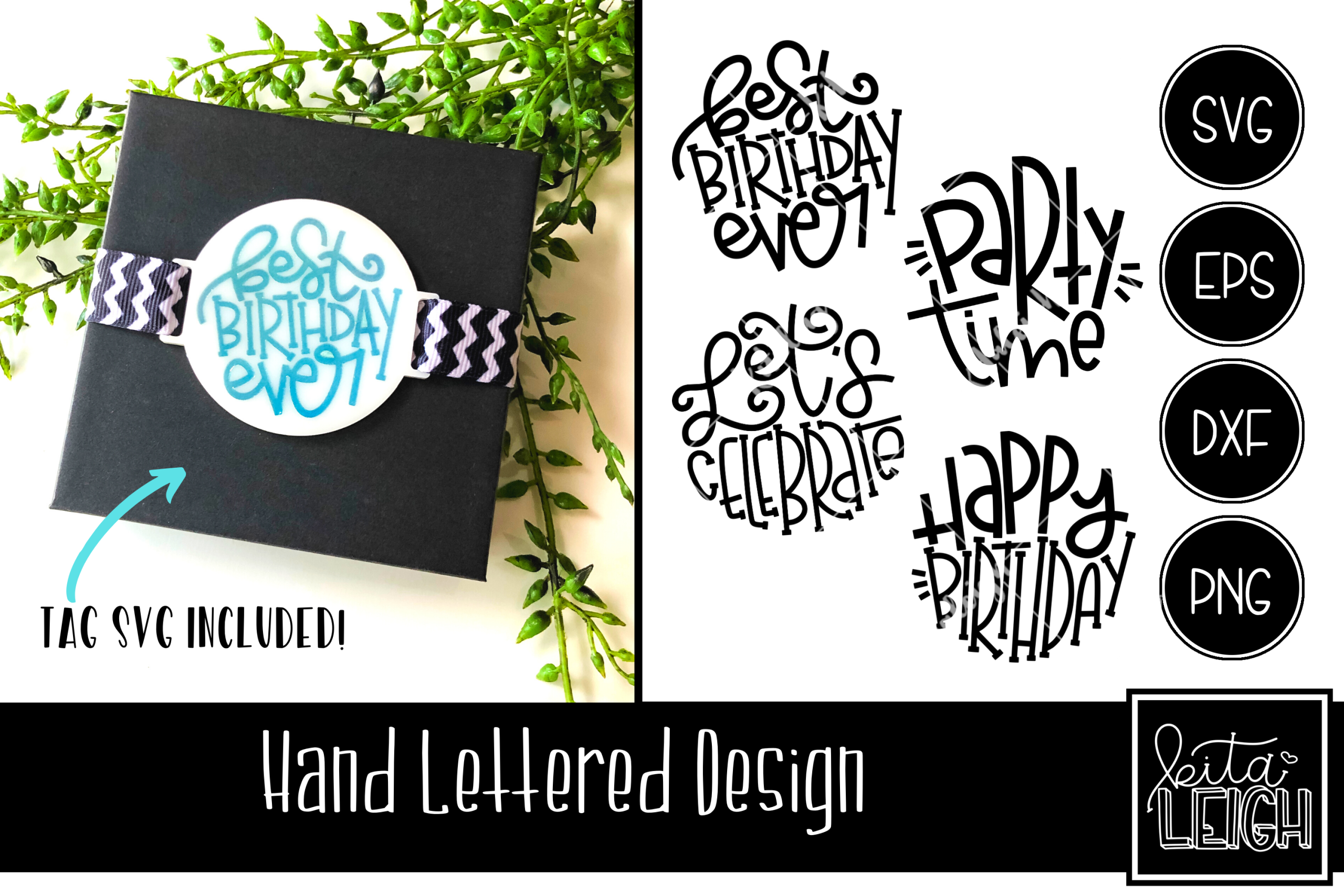 Happy Birthday Hand Lettered Rounds