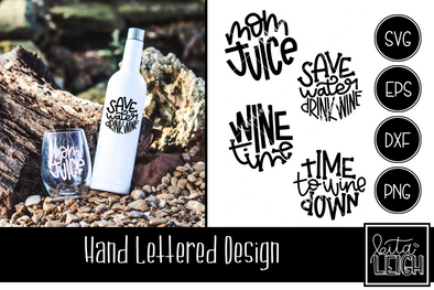 Wine Hand Lettered Rounds
