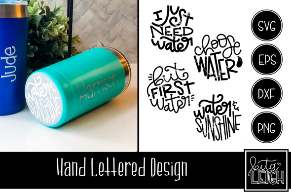 Water Hand Lettered Rounds